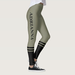 Horizontale schwarze Streifen   Name   Warm Grau Leggings