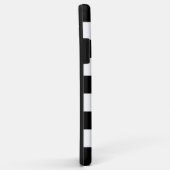 Horizontale schwarze und weiße Streifen Case-Mate iPhone Hülle (Hinten/Rechts)