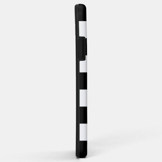 Horizontale schwarze und weiße Streifen Case-Mate iPhone Hülle (Hinten/Rechts)