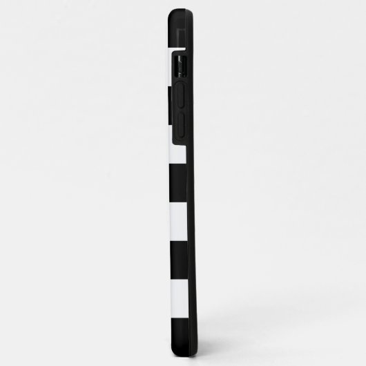 Horizontale schwarze und weiße Streifen Case-Mate iPhone Hülle (Hinten/Links)