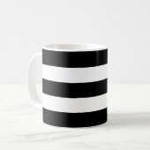 Horizontale schwarze und weiße Streifen Kaffeetasse (Vorderseite Links)