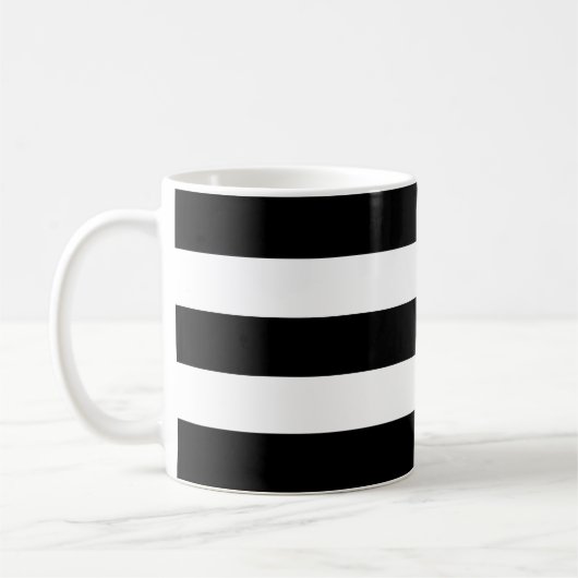 Horizontale schwarze und weiße Streifen Kaffeetasse (Links)