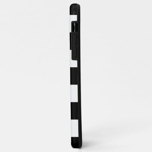 Horizontale Schwarzweiss-Streifen Case-Mate iPhone Hülle (Hinten/Links)