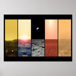 Horizontale Sicht auf den Venus-Erdenmond Mars Tit Poster