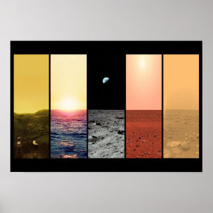 Horizontale Sicht auf den Venus-Erdenmond Mars Tit Poster