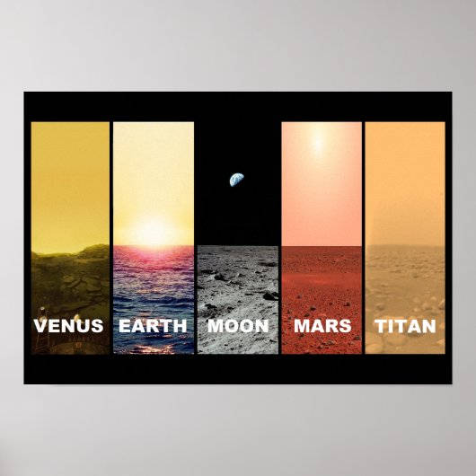 Horizontale Sicht auf den Venus-Erdenmond Mars Tit Poster (Vorne)
