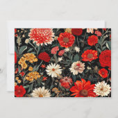 Horizontale Stationery-Karte für Rot-Dunkel-12x18 (Rückseite)