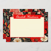 Horizontale Stationery-Karte für Rot-Dunkel-12x18 (Vorne/Hinten)