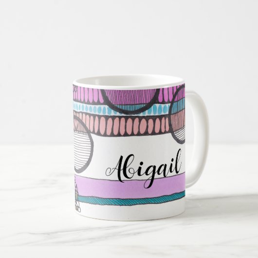 Horizontale Streifen abstrakte gemischte Medien, I Kaffeetasse (VorderseiteRechts)