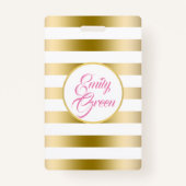 Horizontale Streifen aus Gold und Weiß Ausweis (Vorderseite)