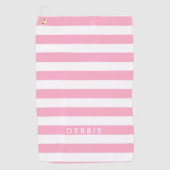 Horizontale Streifen aus individuelle Name, rosa u Golfhandtuch (Vorderseite)