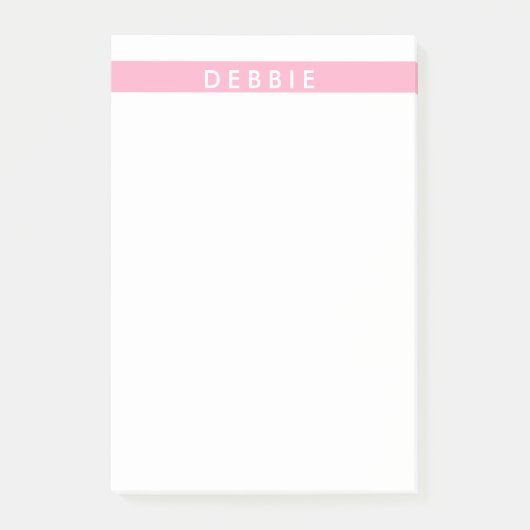 Horizontale Streifen aus individuelle Name, rosa u Post-it Klebezettel (Vorderseite)