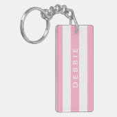 Horizontale Streifen aus individuelle Name, rosa u Schlüsselanhänger (Vorderseite links)