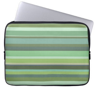 Horizontale Streifen aus Olivengrün Laptopschutzhülle
