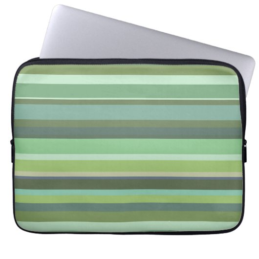 Horizontale Streifen aus Olivengrün Laptopschutzhülle (Vorderseite)