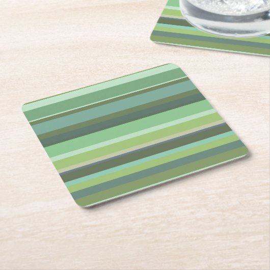 Horizontale Streifen aus Olivengrün Rechteckiger Pappuntersetzer (angewinkelt)