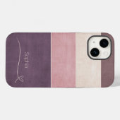 Horizontale Streifen Beige braune Rose Monogramm Case-Mate iPhone Hülle (Rückseite (Horizontal))