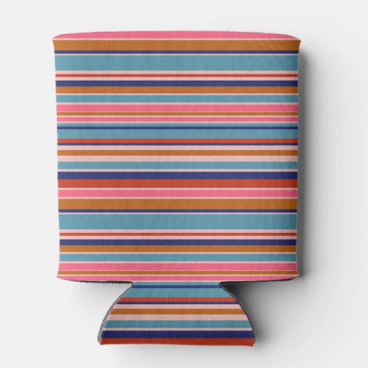 Horizontale Streifen blaurosa Terracotta Retro Dosenkühler (Rückseite)