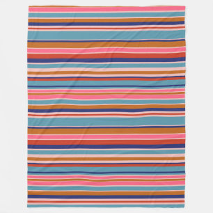Horizontale Streifen blaurosa Terracotta Retro Fleecedecke