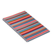 Horizontale Streifen blaurosa Terracotta Retro Notizblock (Rechte Seite)