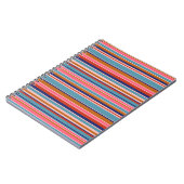 Horizontale Streifen blaurosa Terracotta Retro Notizblock (Linke Seite)