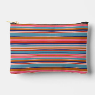 Horizontale Streifen blaurosa Terracotta Retro Zubehörtasche