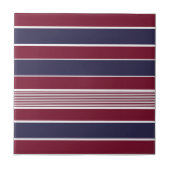 Horizontale Streifen, bordeauxrot, marineblau, wei Fliese (Vorderseite)