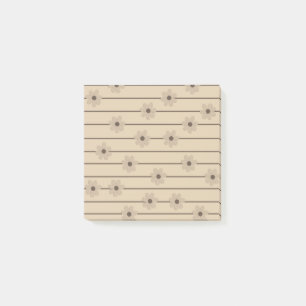 Horizontale Streifen braun Khaki-Blume Y2K-Muster Post-it Klebezettel