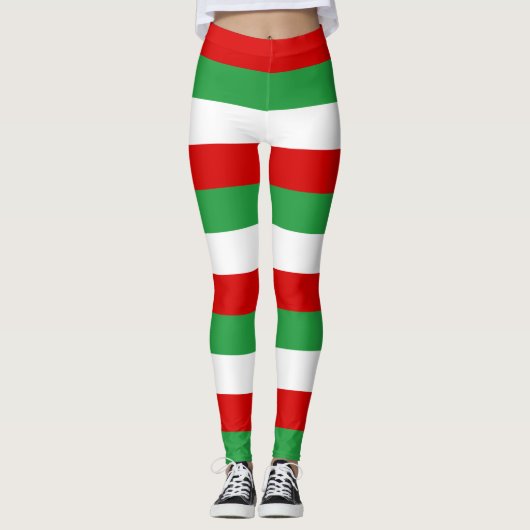 Horizontale Streifen der nationalen Flaggenfarben  Leggings (Vorderseite)