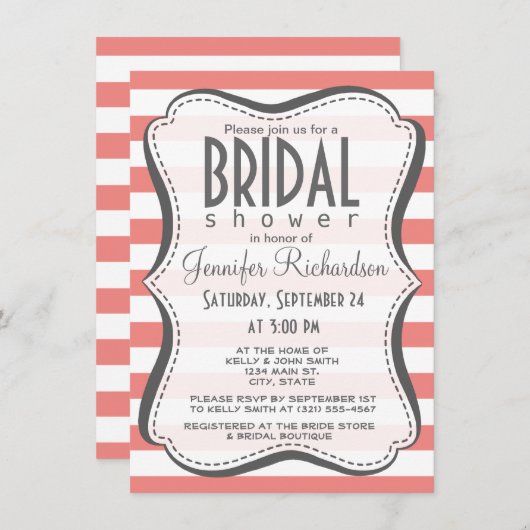 Horizontale Streifen Einladung (Vorne/Hinten)