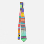 Horizontale Streifen farbenfrohe Monogramm Krawatte (Rückseite)