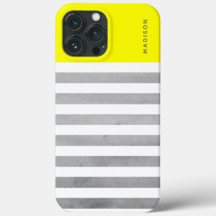 Horizontale Streifen Gelb und Grau Individuelle Na Case-Mate iPhone Hülle