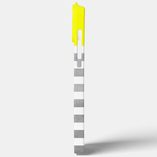 Horizontale Streifen Gelb und Grau Individuelle Na Case-Mate iPhone Hülle (Rückseite / Links)