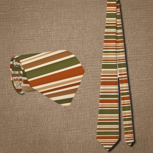 horizontale Streifen im Retro-Herbstlook Krawatte
