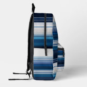 Horizontale Streifen in blau-weiß und grau Bedruckter Rucksack (Links)