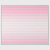 Horizontale Streifen in Rosa und Weiß Geschenkpapier (Flach)