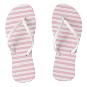 Horizontale Streifen in rosa und weißem Medium Badesandalen (Fußbett)