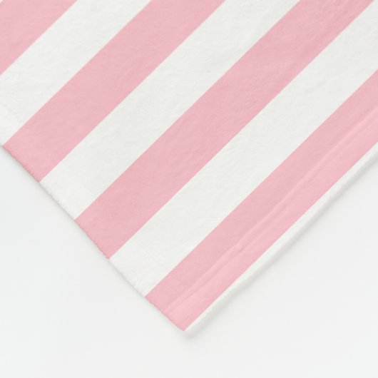 Horizontale Streifen in rosa und weißem Medium Fleecedecke (Ecke)