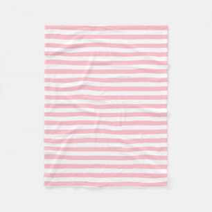 Horizontale Streifen in rosa und weißem Medium Fleecedecke