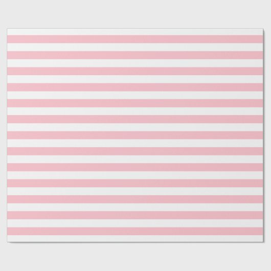 Horizontale Streifen in rosa und weißem Medium Geschenkpapier (Flach)