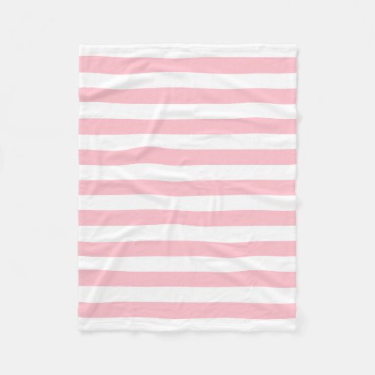 Horizontale Streifen in rosa und weißer Größe Fleecedecke (Vorderseite)