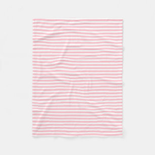 Horizontale Streifen in rosa und weißer Größe Fleecedecke