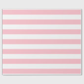 Horizontale Streifen in rosa und weißer Größe Geschenkpapier (Flach)