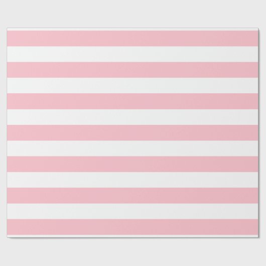 Horizontale Streifen in rosa und weißer Größe Geschenkpapier (Flach)