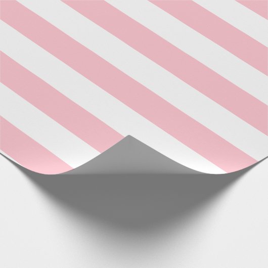 Horizontale Streifen in rosa und weißer Größe Geschenkpapier (Ecke)