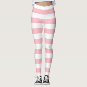 Horizontale Streifen in rosa und weißer Größe Leggings