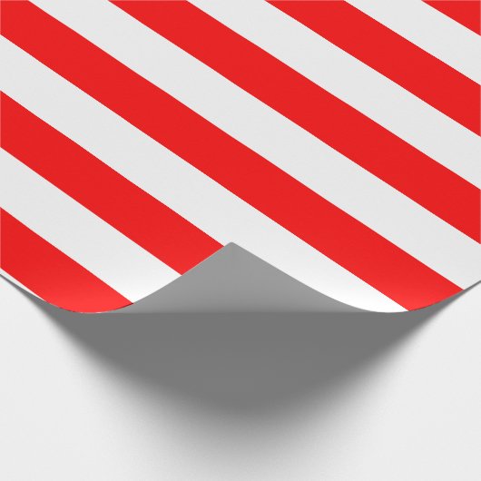 Horizontale Streifen in Rot und Weiß Geschenkpapier (Ecke)