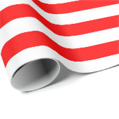 Horizontale Streifen in Rot und Weiß Geschenkpapier (Rolleneckpunkt)