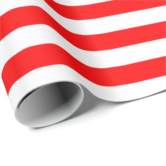 Horizontale Streifen in Rot und Weiß Geschenkpapier (Rolleneckpunkt)