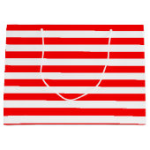Horizontale Streifen in Rot und Weiß Große Geschenktüte (Vorderseite)